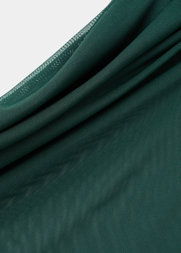 Top Semi-Transparent Col Asymétrique