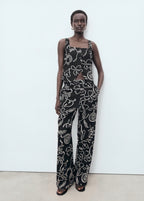 Gilet De Costume En Lin Imprimé À Fleurs