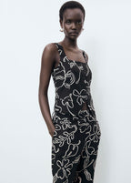 Gilet De Costume En Lin Imprimé À Fleurs