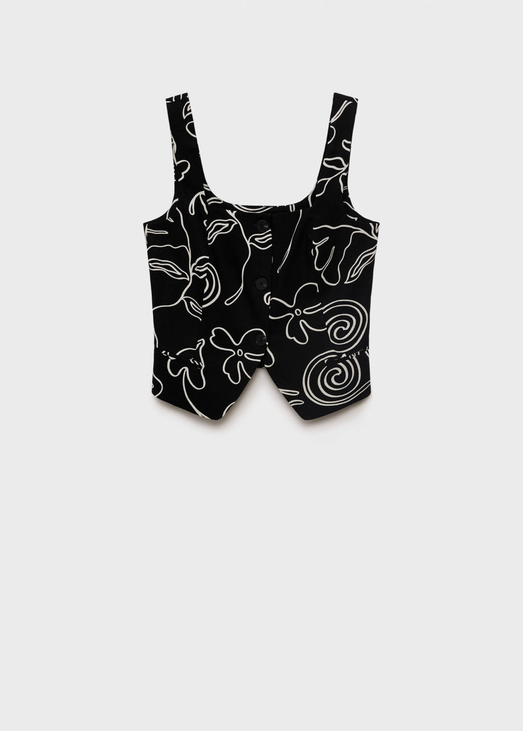 Gilet De Costume En Lin Imprimé À Fleurs