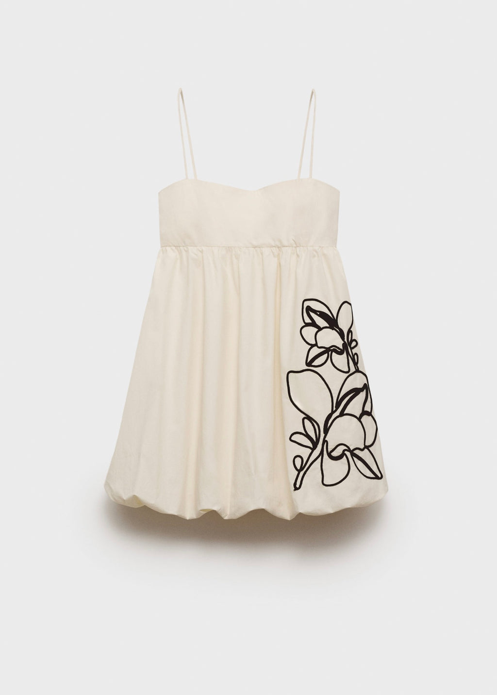 Robe Ballon Broderie À Fleurs