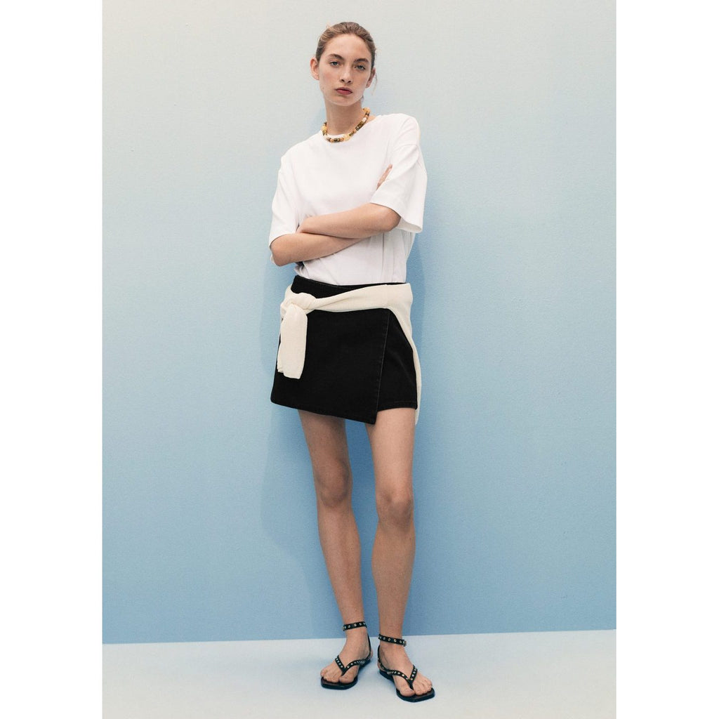 Short Skort - Black Denim