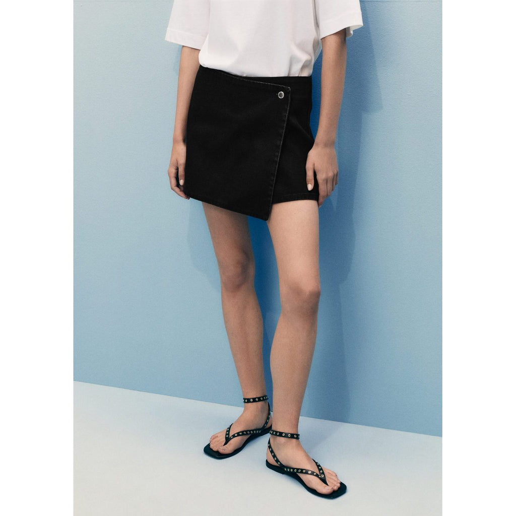 Short Skort - Black Denim