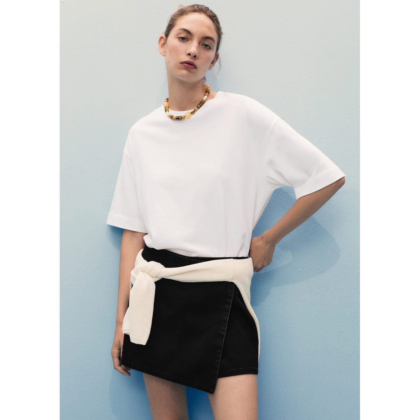 Short Skort - Black Denim