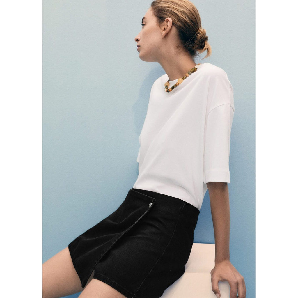 Short Skort - Black Denim