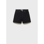 Short En Jean Droit Taille Haute