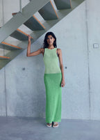 Robe Longue En Crochet Bicolore