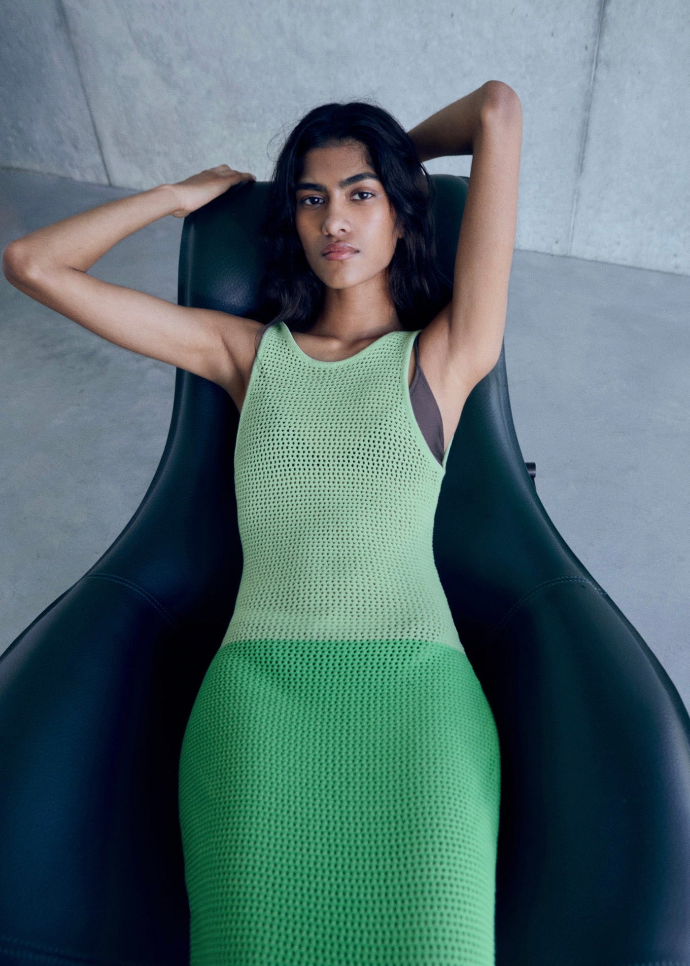 Robe Longue En Crochet Bicolore