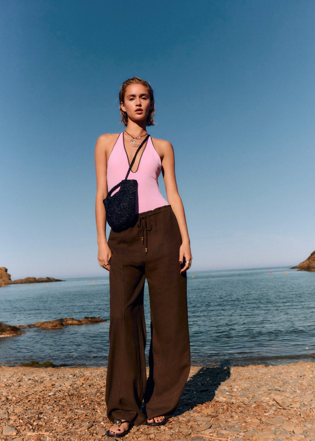 Pantalon Lin Taille Élastique