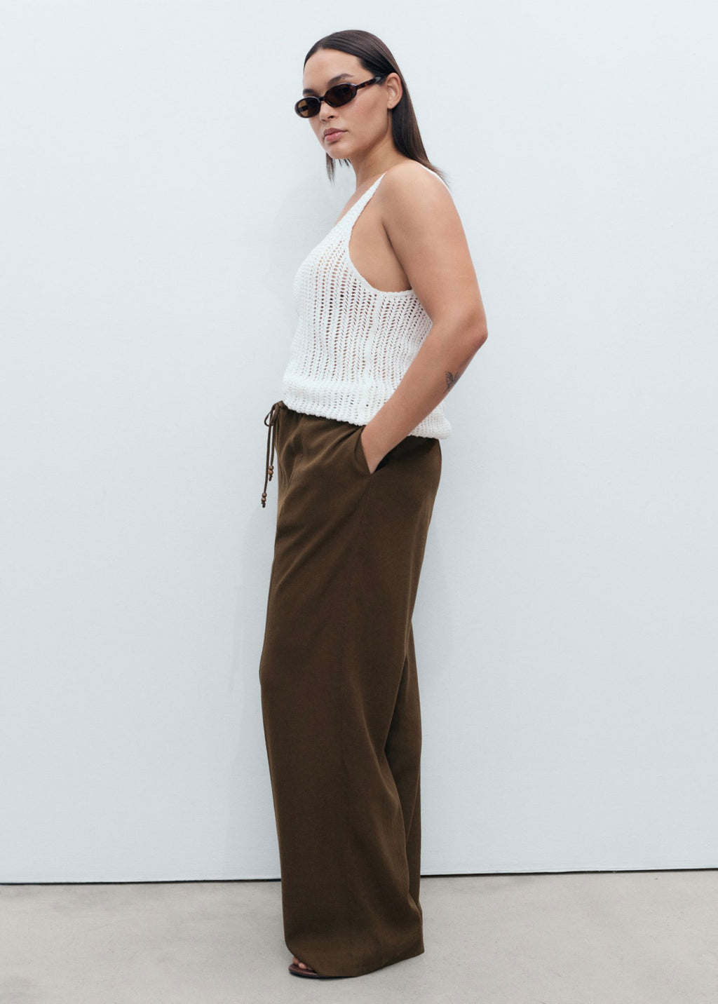 Pantalon Lin Taille Élastique