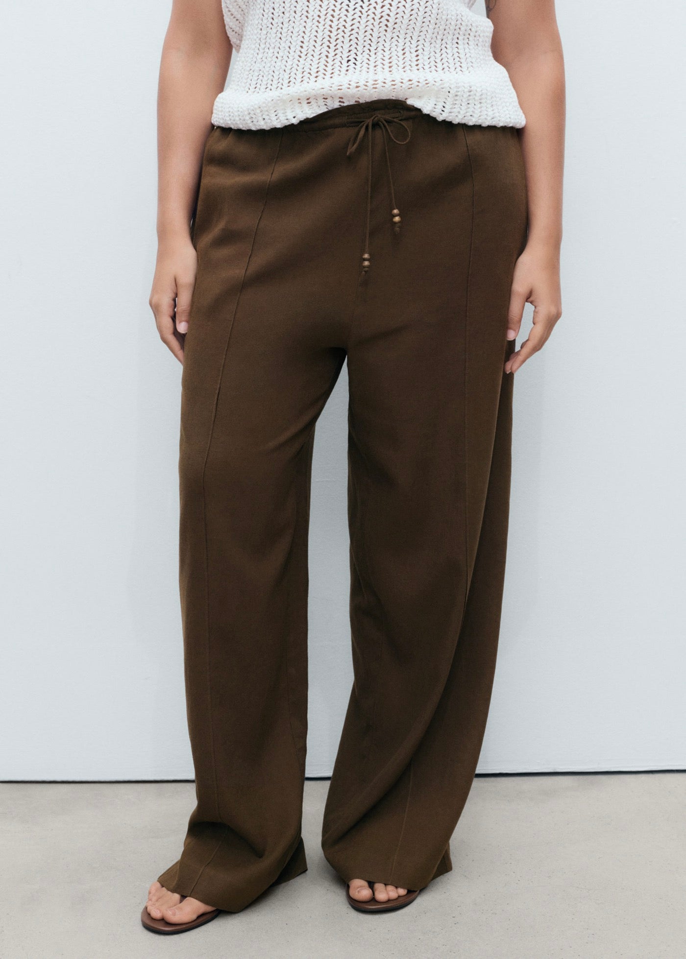 Pantalon Lin Taille Élastique