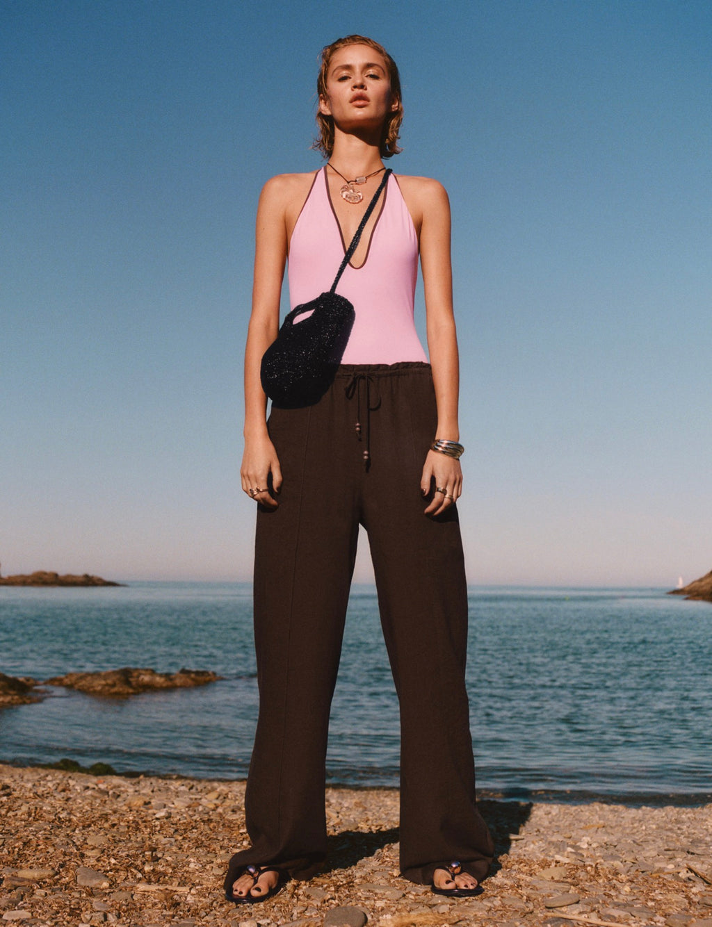 Pantalon Lin Taille Élastique