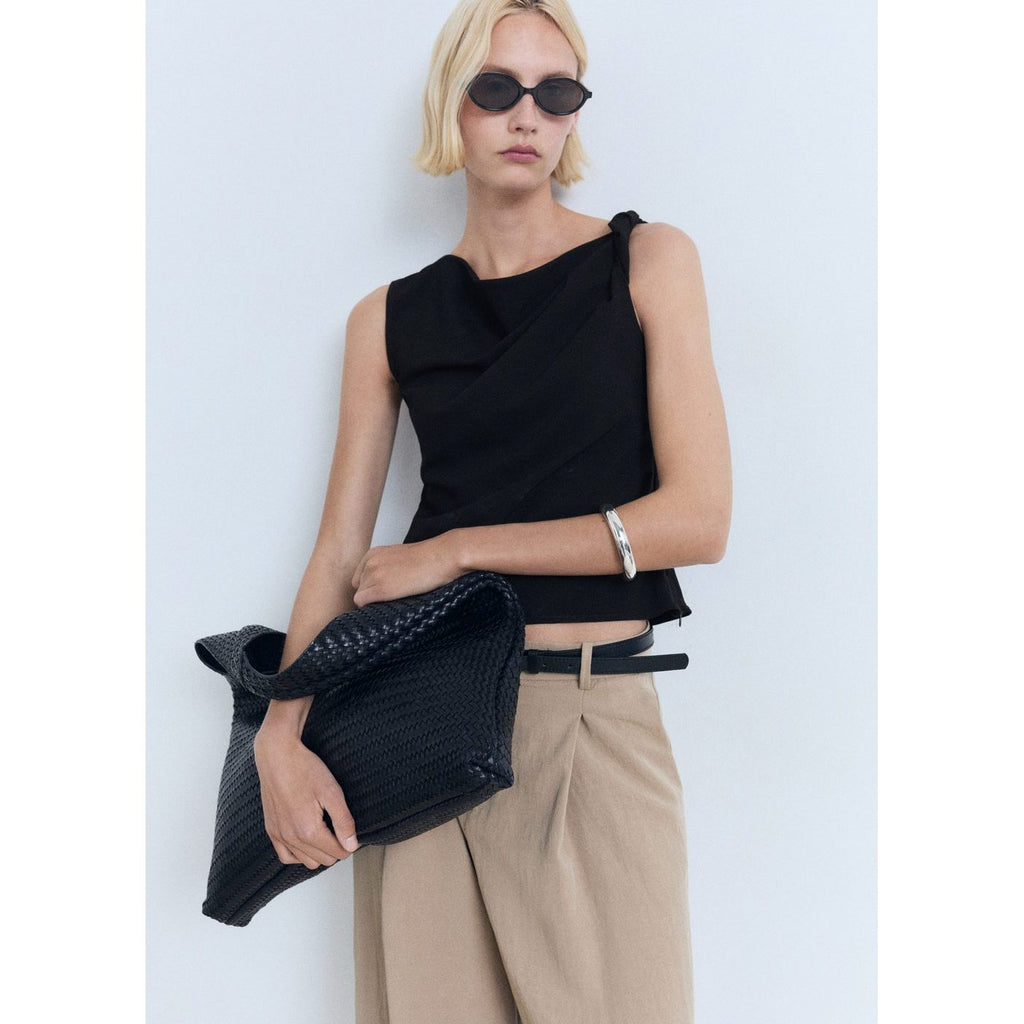 Top Asymétrique À Bretelle Drapé
