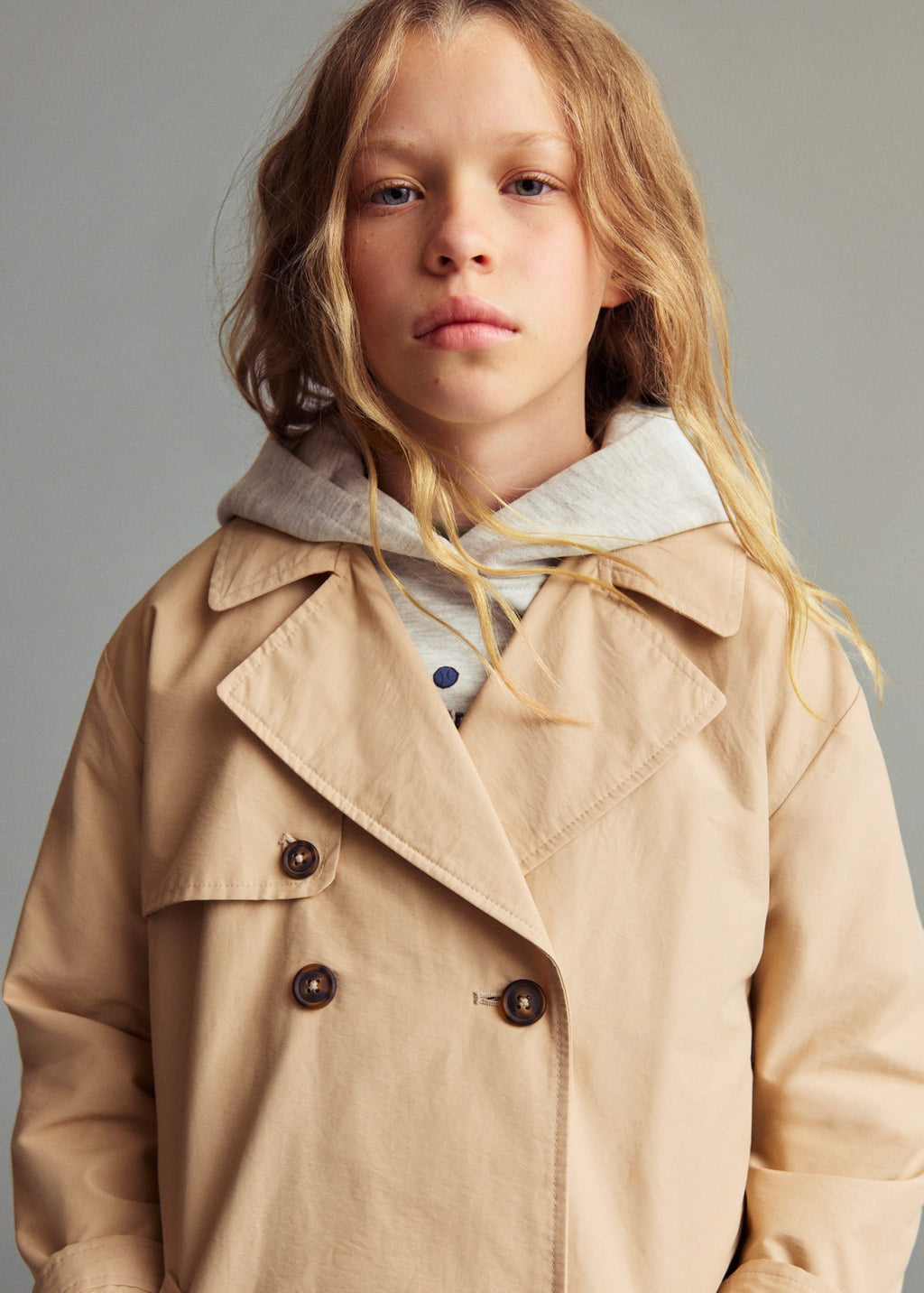 Trench Gina Gris Claro/Pastel - Niña