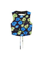 Blouse Courte À Fleurs Dos Nu