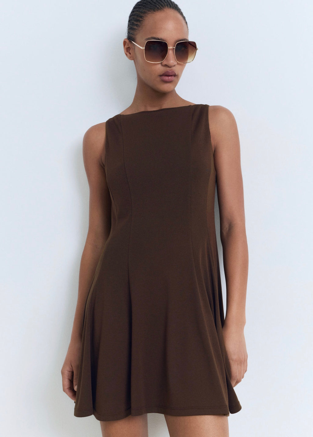 Robe Plissée Et Évasée