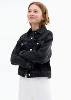 Blouson Alice Denim Noir - Fille