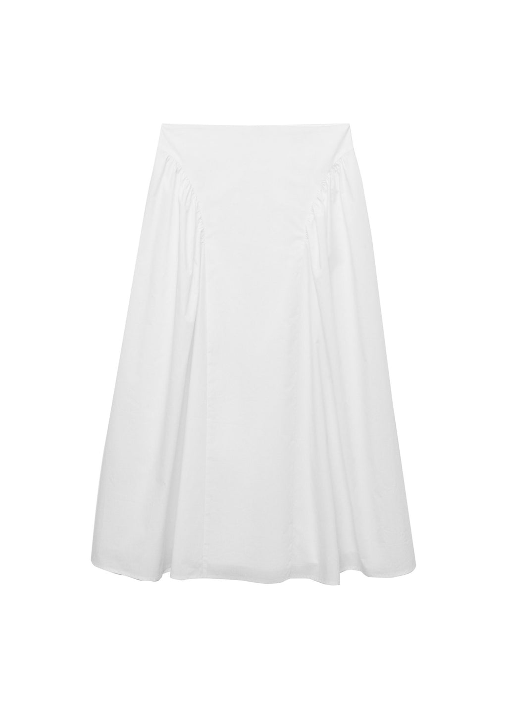 Jupe Midi Coton À Fronces