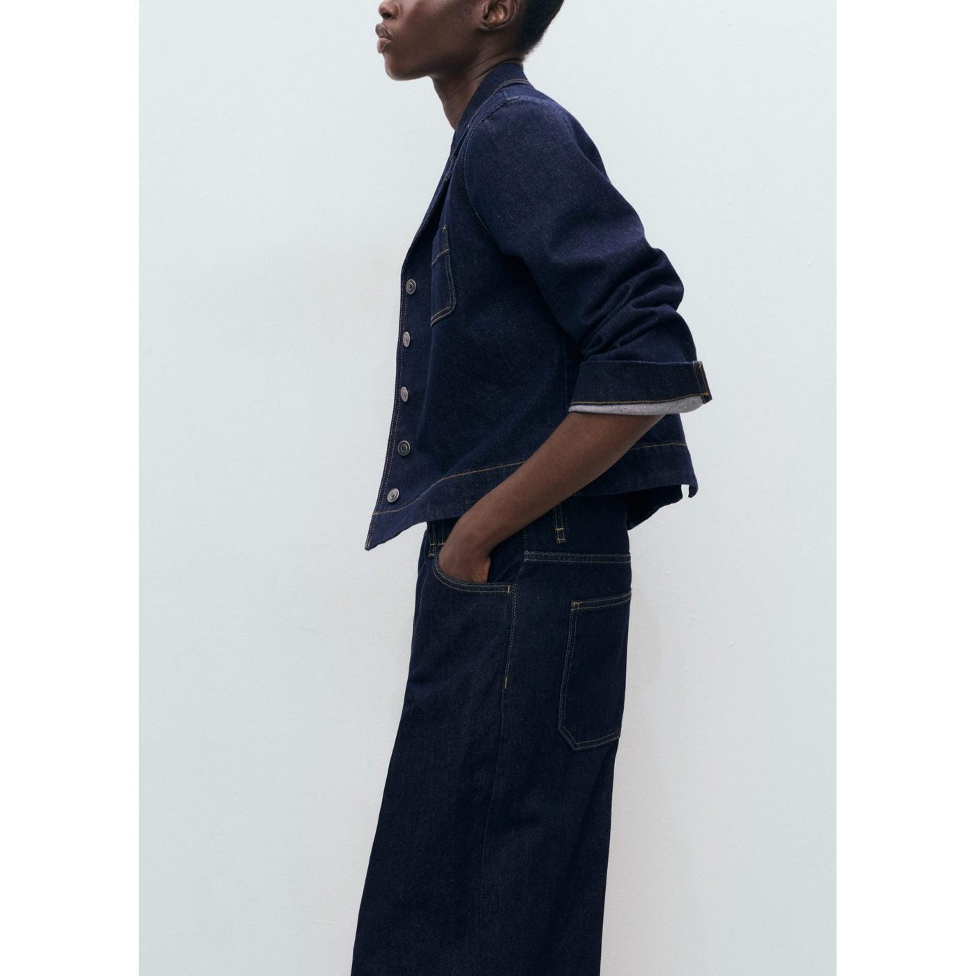 Bermuda Jort Denim de Tiro Medio