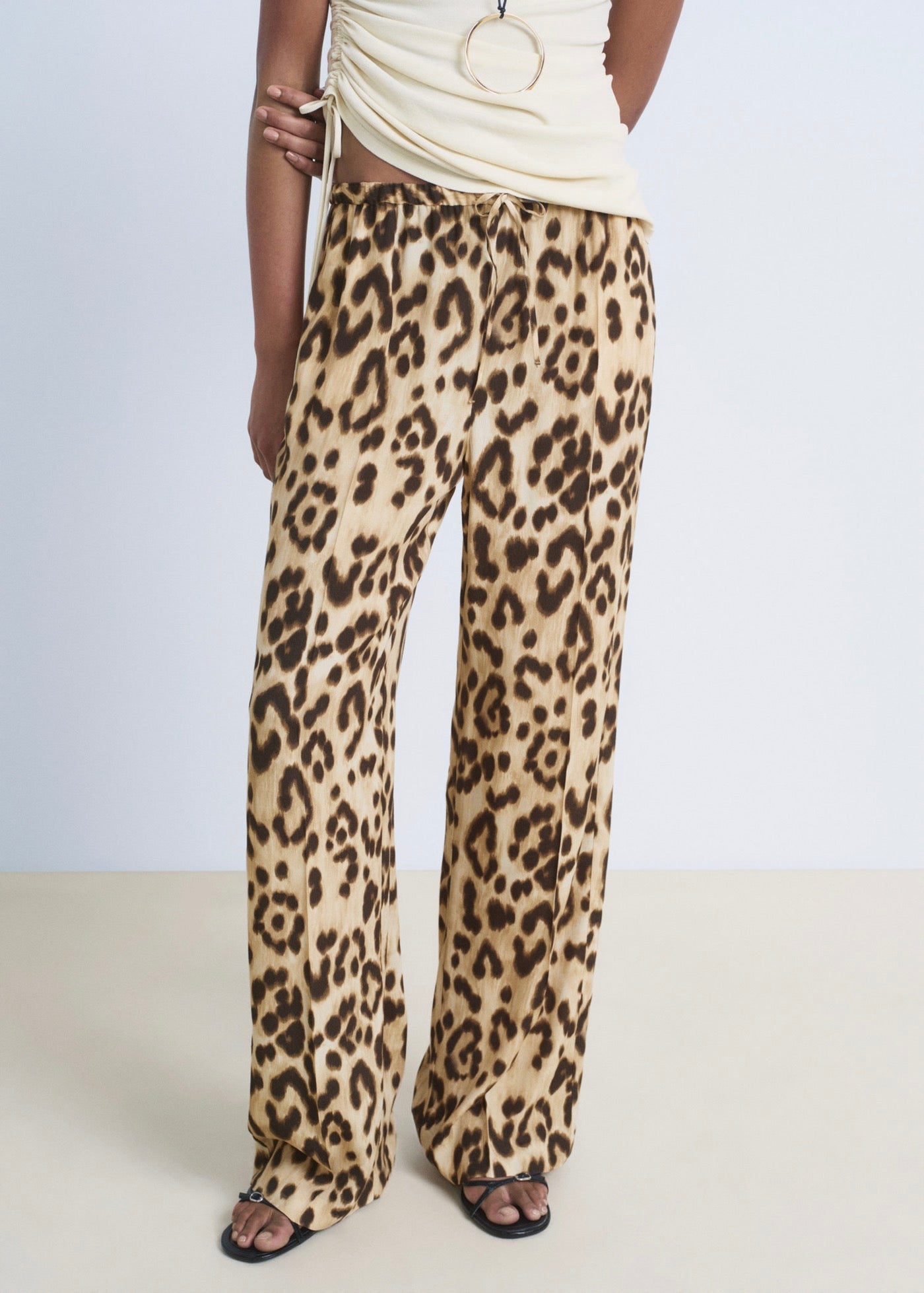 Pantalon Droit Léopard