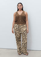 Pantalon Droit Léopard