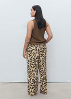Pantalon Droit Léopard