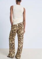 Pantalon Droit Léopard