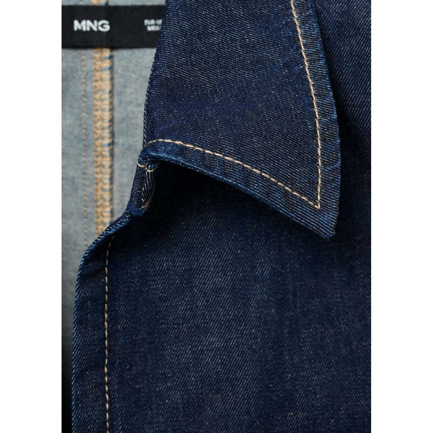 Top Denim Coutures Contrastantes