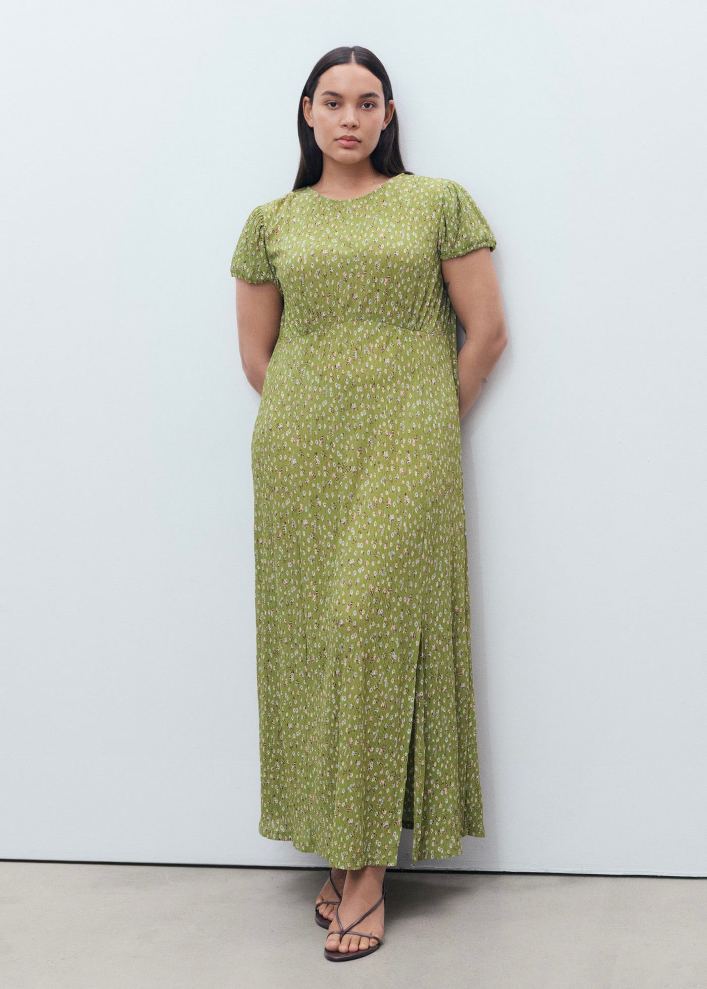 Robe Imprimée Fente Latérale