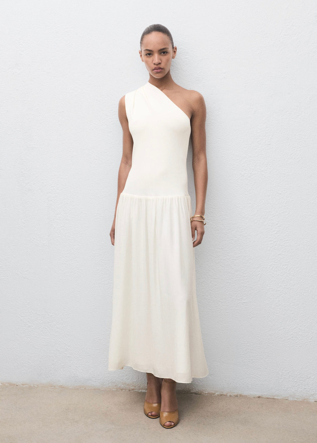Robe Tissu Combiné Asymétrique