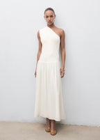 Robe Tissu Combiné Asymétrique