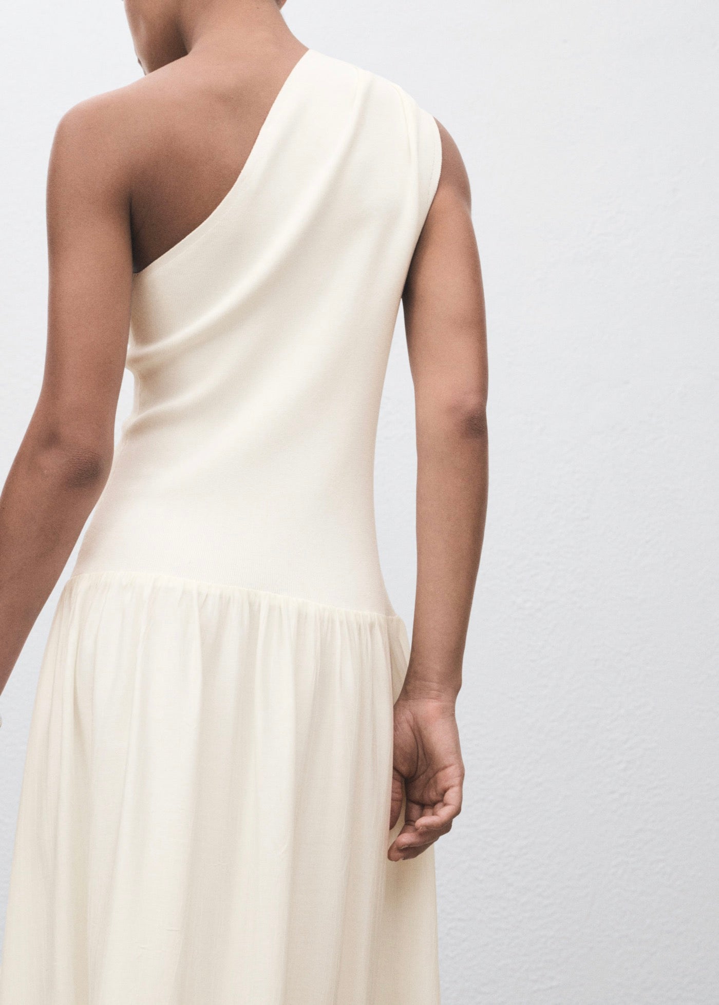 Robe Tissu Combiné Asymétrique