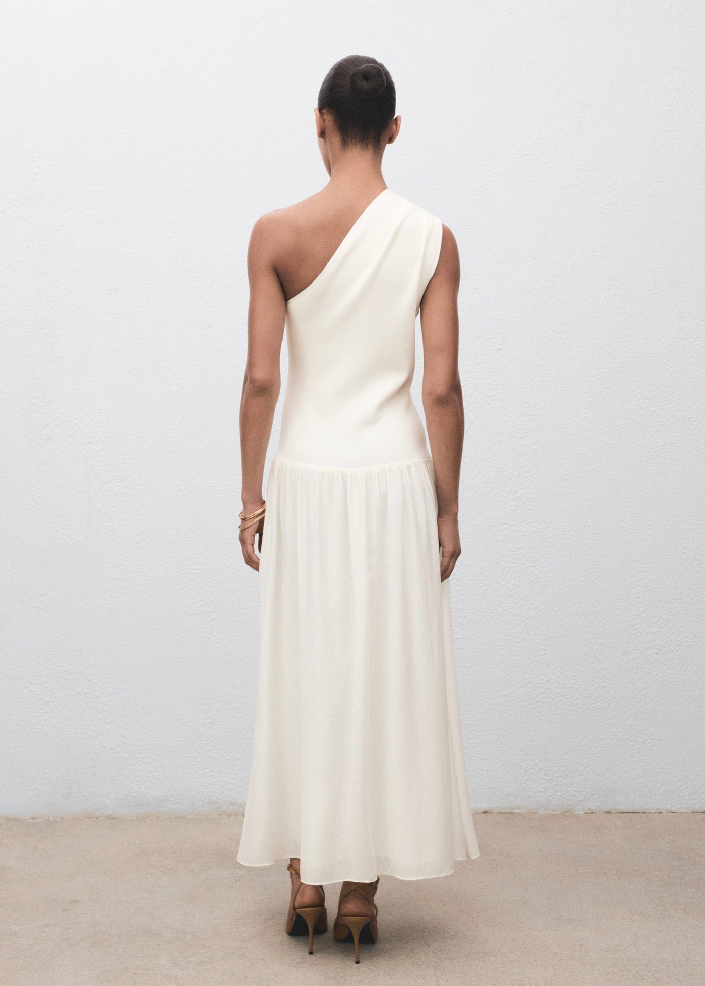 Robe Tissu Combiné Asymétrique