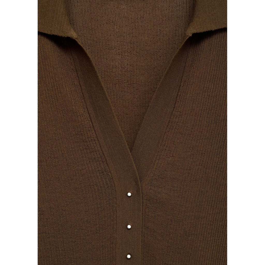 Pull Maille Côtelée Col Classique