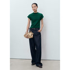 Fine-Knit Short-Sleeved Jumper