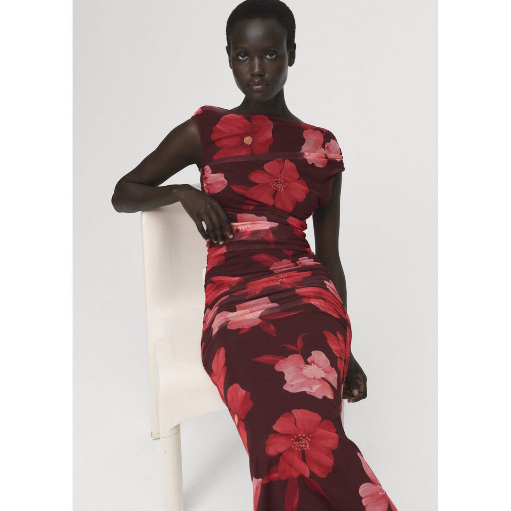 Asymmetric Floral Dress