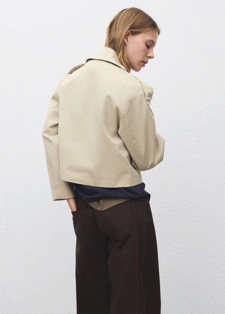 Trench Crop Double Boutonnage