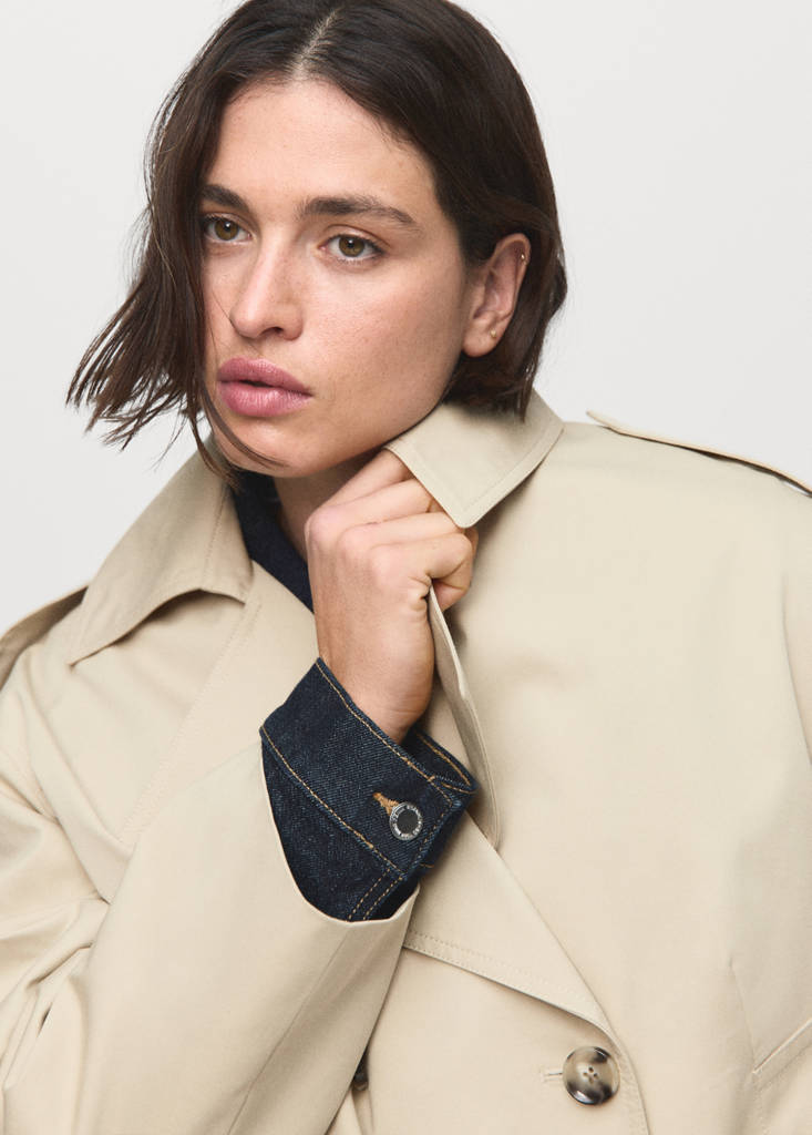 Trench Crop Double Boutonnage