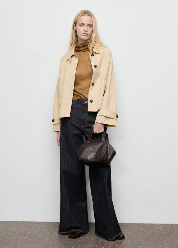 Trench Corto Oversize Con Passanti Per Cintura