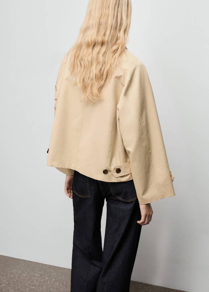 Trench Court Oversize Avec Passants De Ceinture