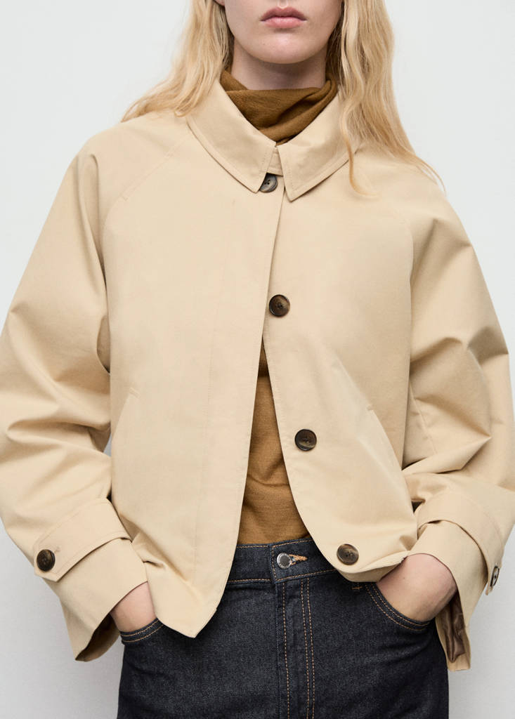 Trench Court Oversize Avec Passants De Ceinture