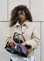 Trench Court Oversize Avec Passants De Ceinture