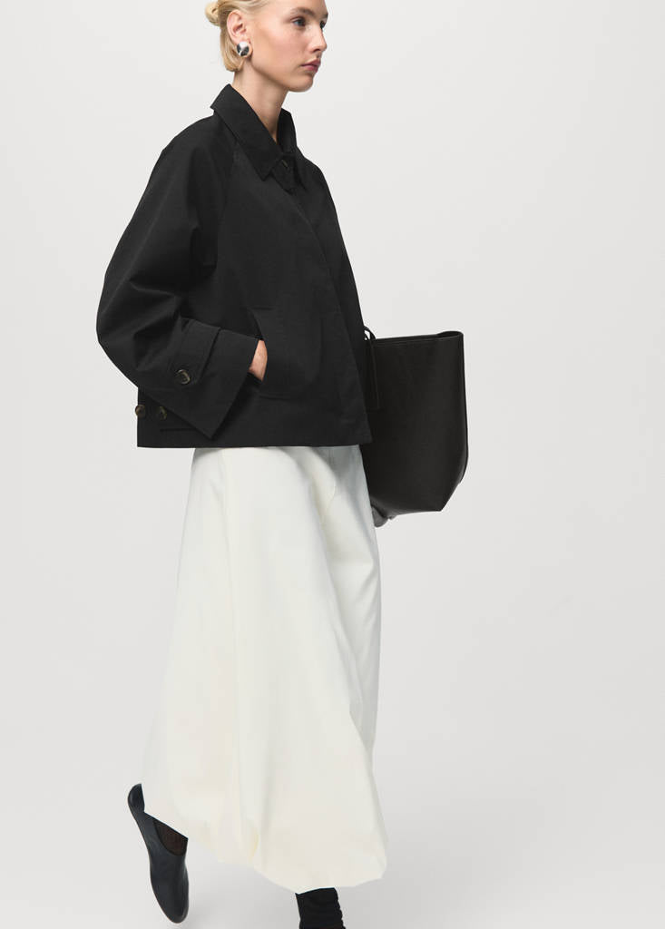 Trench Court Oversize Avec Passants De Ceinture