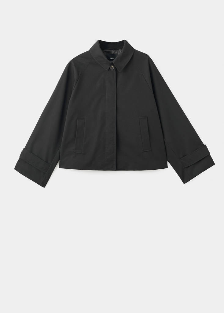 Trench Court Oversize Avec Passants De Ceinture