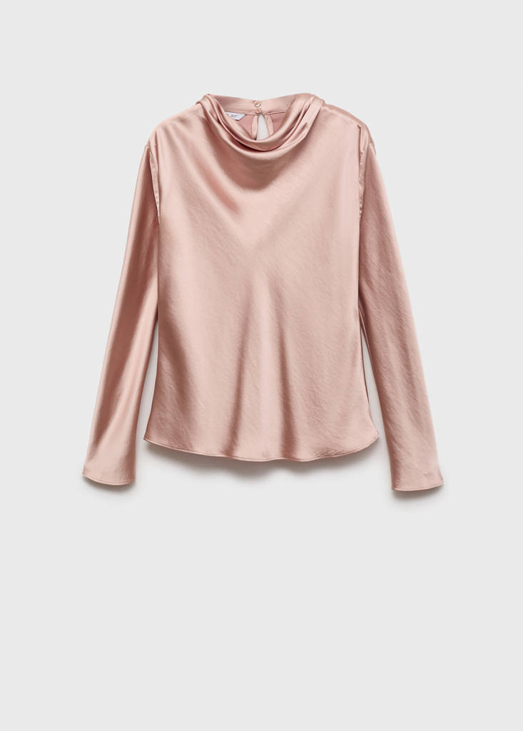 Blouse Satin Col Bénitier