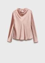 Blouse Satin Col Bénitier