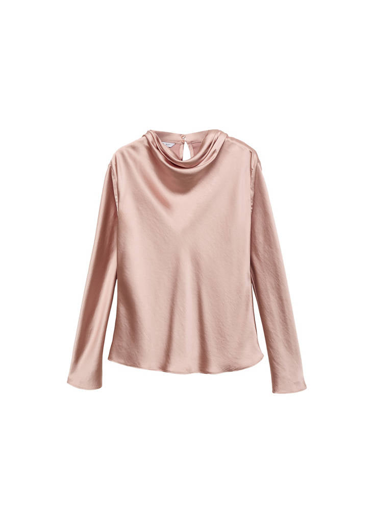 Blouse Satin Col Bénitier