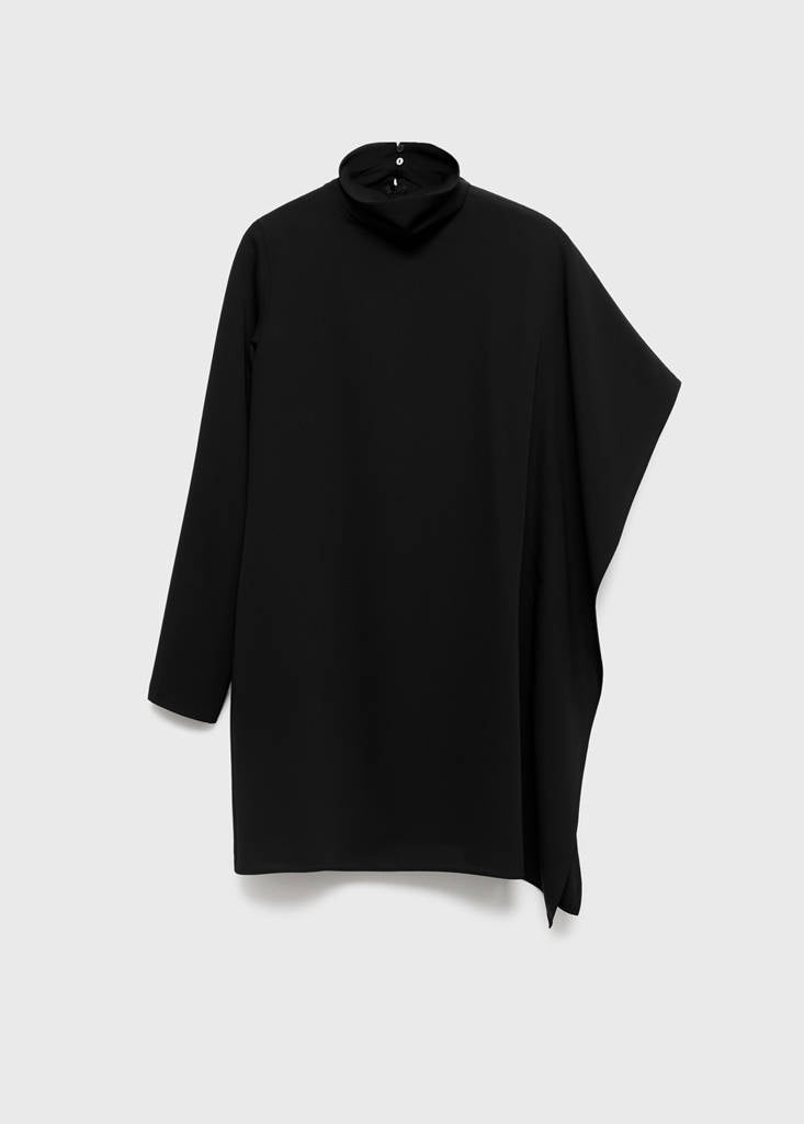 Robe À Manches Asymétriques Et Col Montant