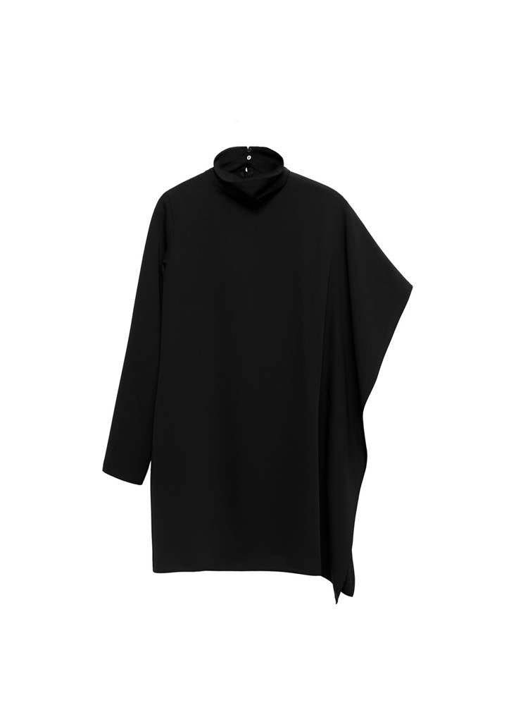 Robe À Manches Asymétriques Et Col Montant