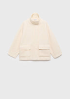 Veste Effet Bouclé À Col Montant
